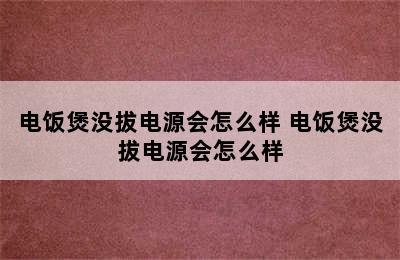 电饭煲没拔电源会怎么样 电饭煲没拔电源会怎么样